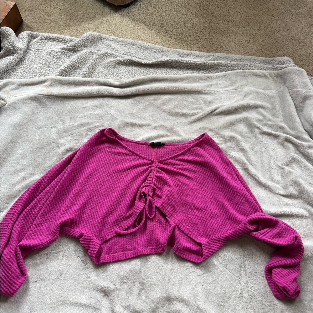 Urban Outfitters Women's Pink Waffle Knit Top